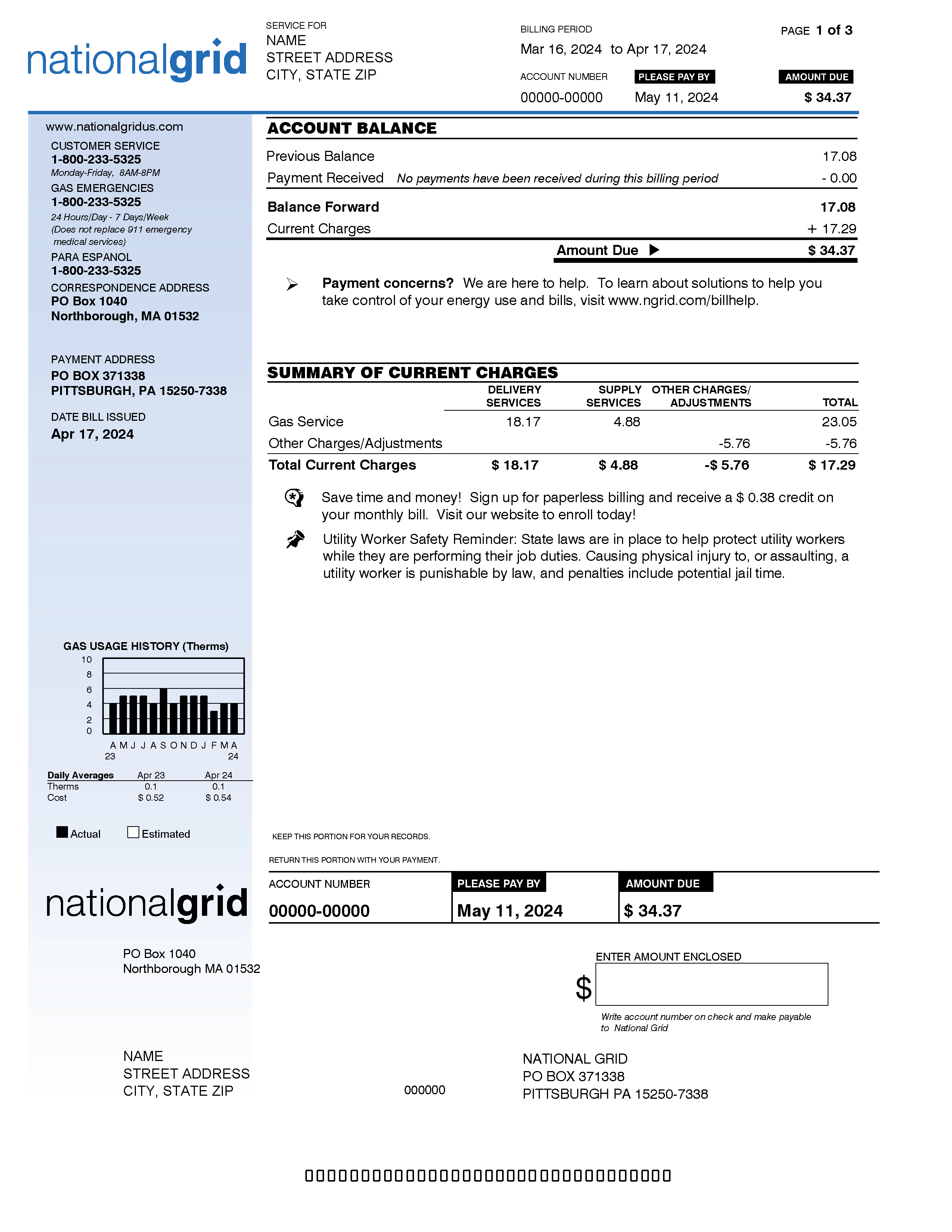 ESCO Bill - Page 1