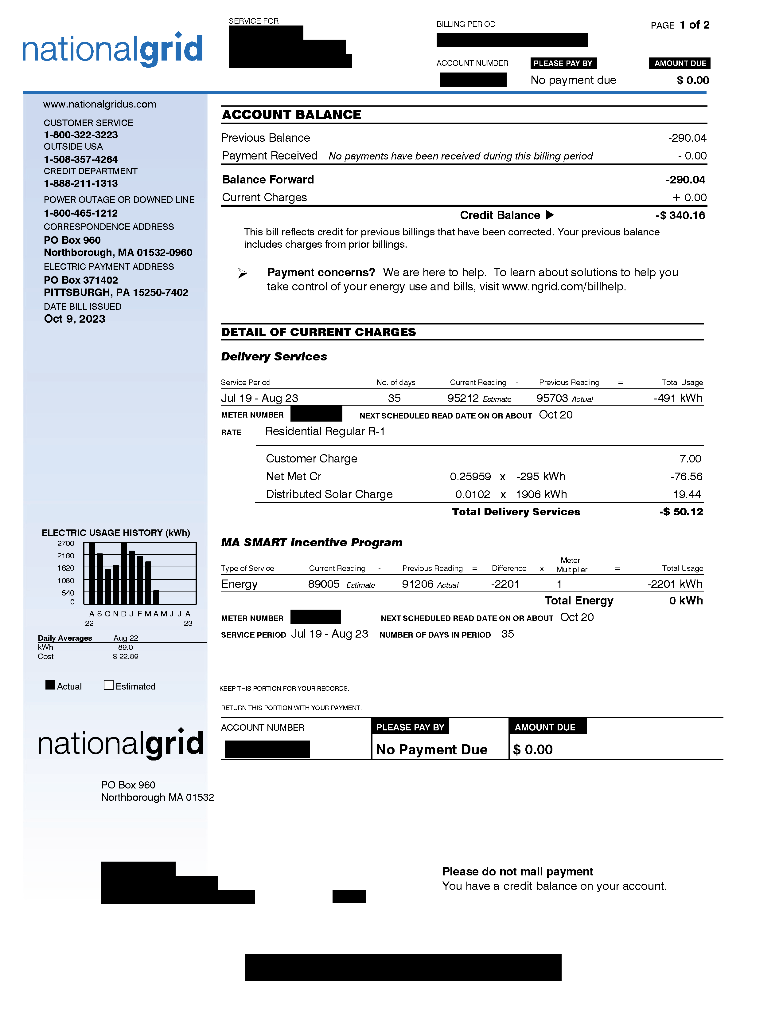 MA SMART Market Net Metering Bill  - Page One